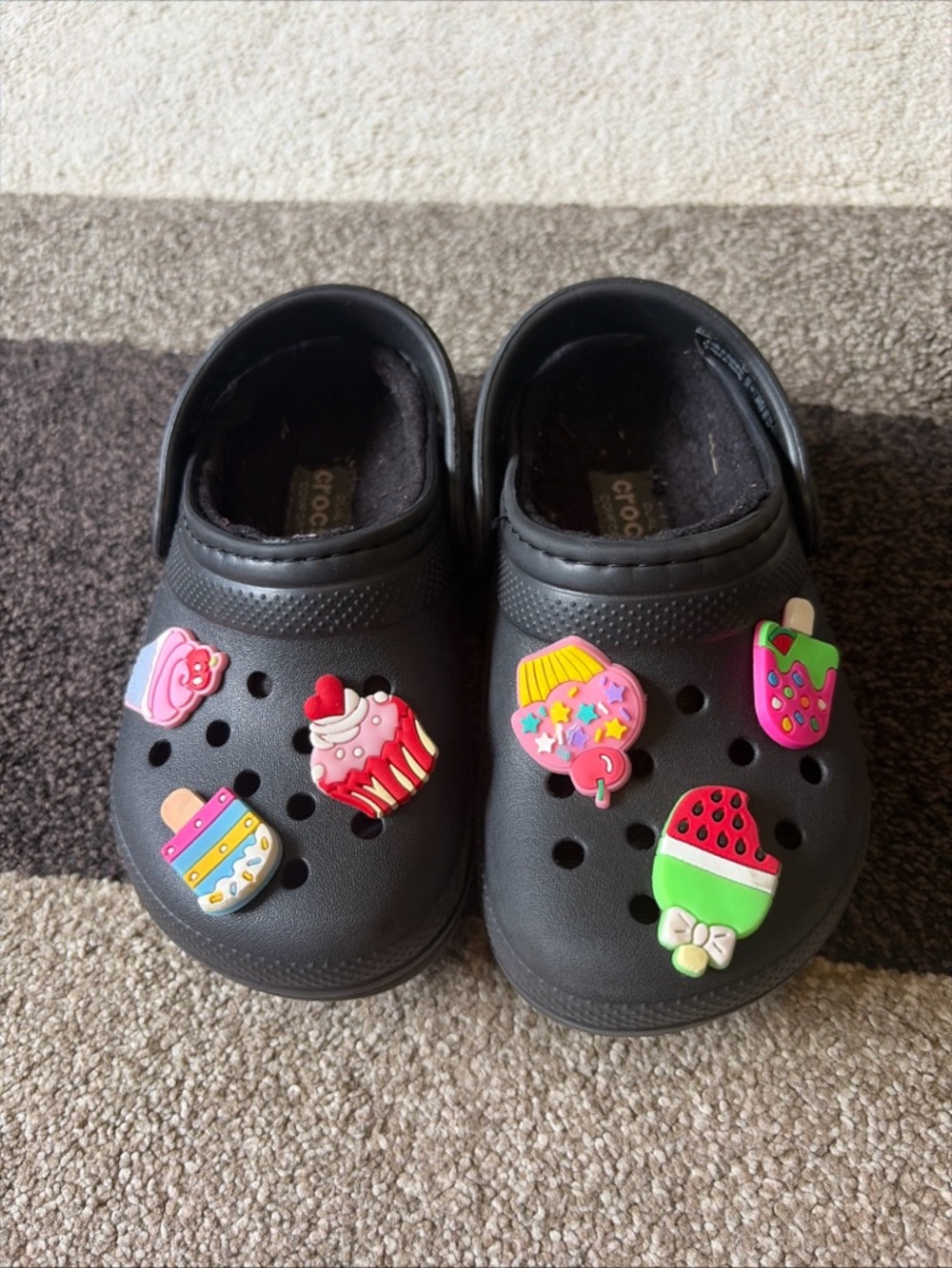 Crocs Classic Lined Black Fur Lined Clog Fuzzy Size 8c